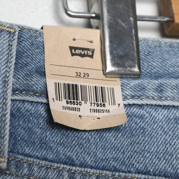 Levi's High Waist Tapered MOM Jeans Tapered 100% Cotton Blue Denim Destroyed Rip - Picture 7 of 13